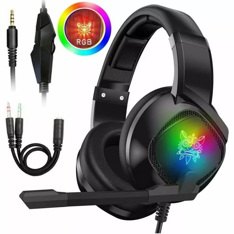 Gaming Headset For X-box One, PS4 Over Ear Headphones RGB Earphone With Noise Cancellation (product 10477775782171)