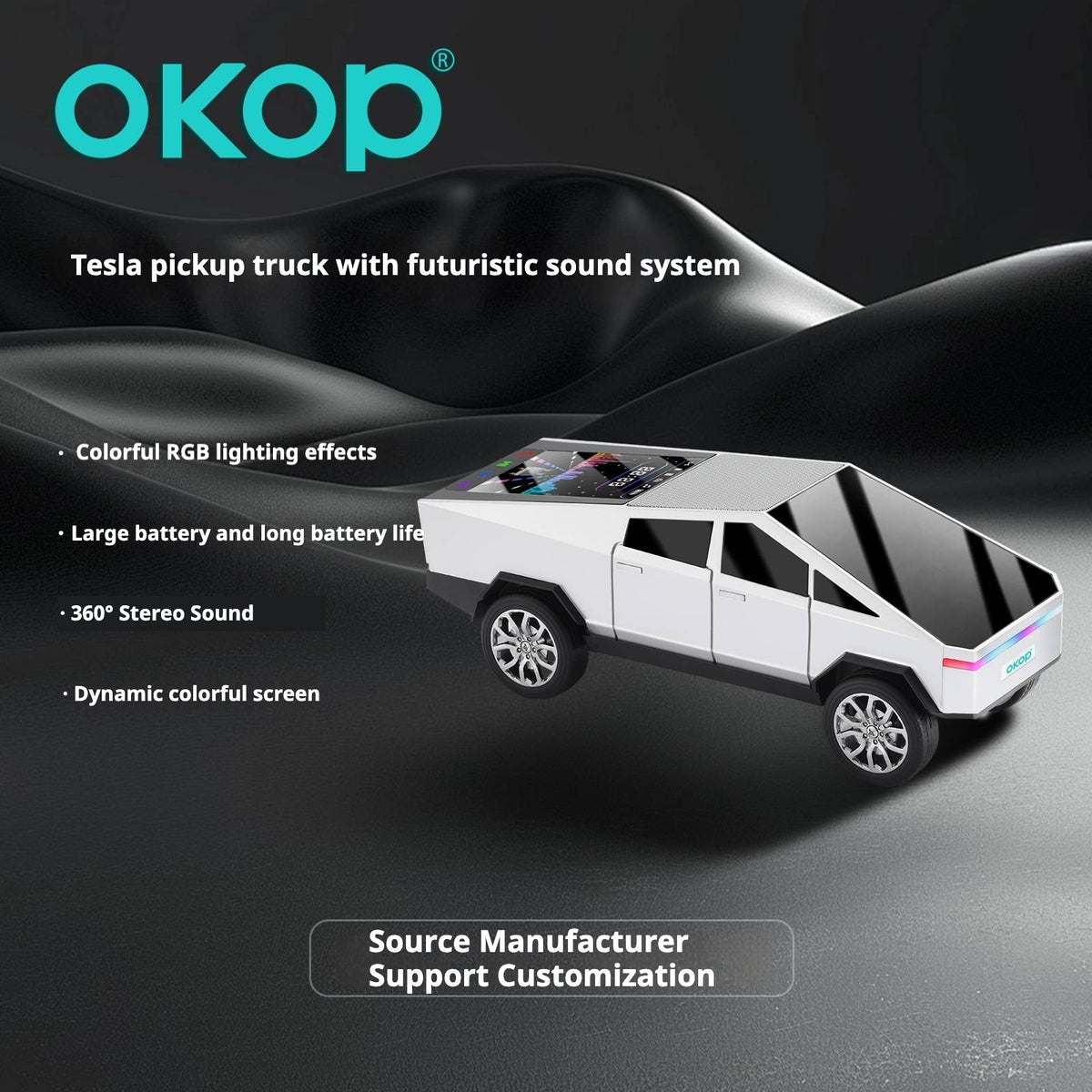 KP-828 Best-Selling Bluetooth Speaker Cyber Style Car Model With Dynamic Color (product 10477795672347 image 43998823481627)
