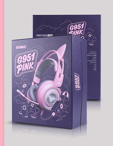 G951 Gaming Headset USB 7.1 Virtual Surround Sound Headsets LED Cat Ear Headphones - 0 - by My Store (image 3) | Heavy Bass