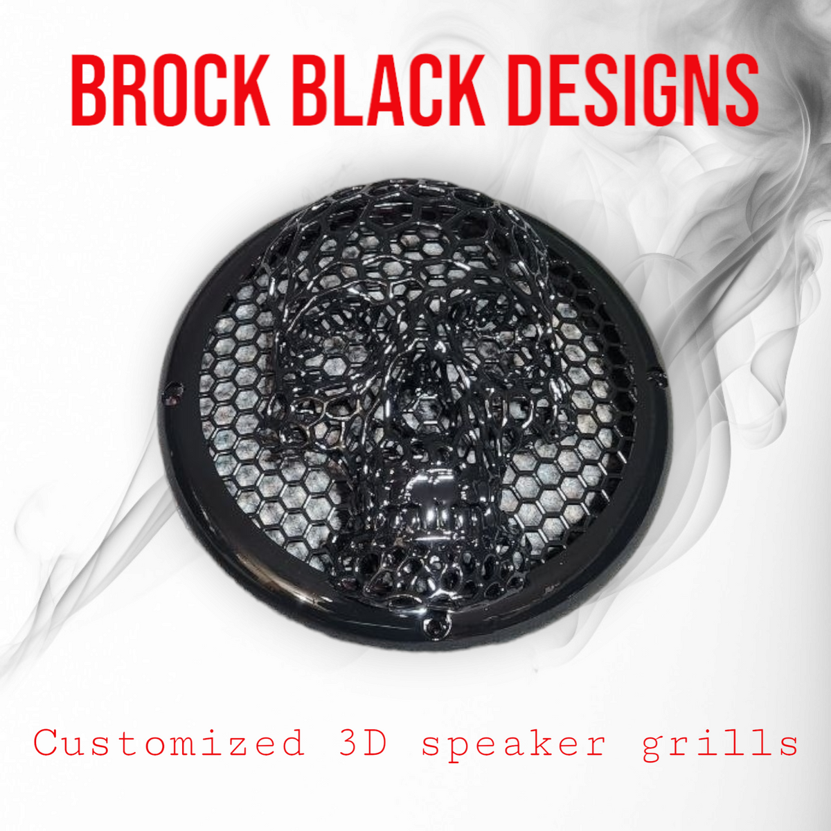 Competition series of webbed skull speakers grill covers - SPEAKER GRILLS - by Brock Black Customs (image 4) | Heavy Bass &