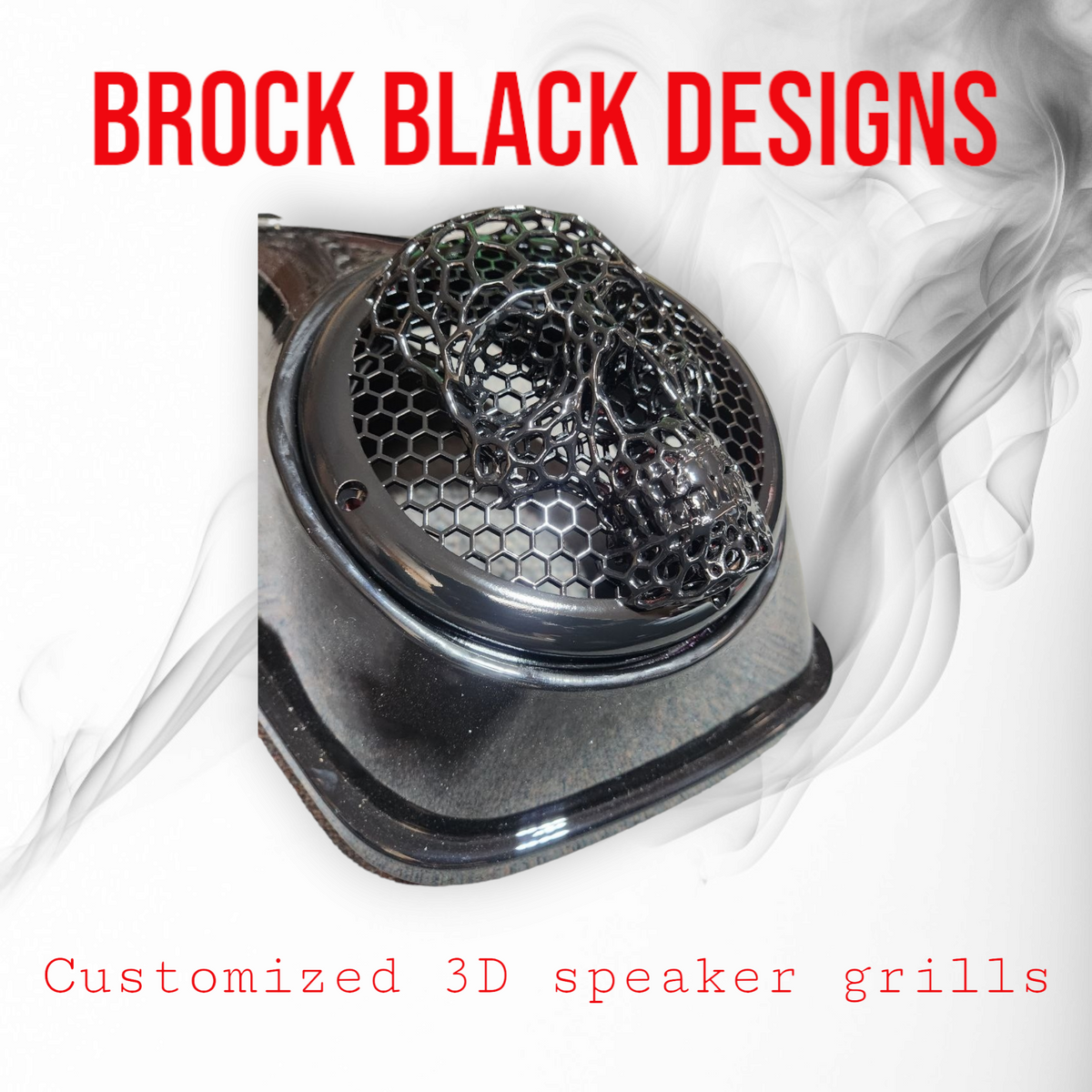 Competition series of webbed skull speakers grill covers - SPEAKER GRILLS - by Brock Black Customs (image 5) | Heavy Bass &