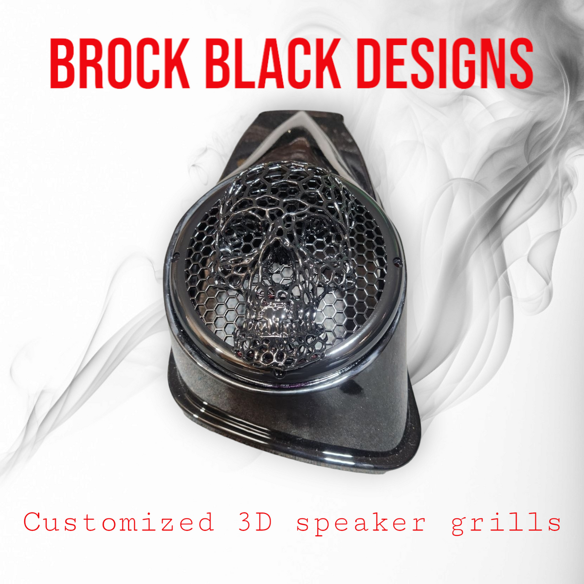 Competition series of webbed skull speakers grill covers - SPEAKER GRILLS - by Brock Black Customs (image 6) | Heavy Bass &