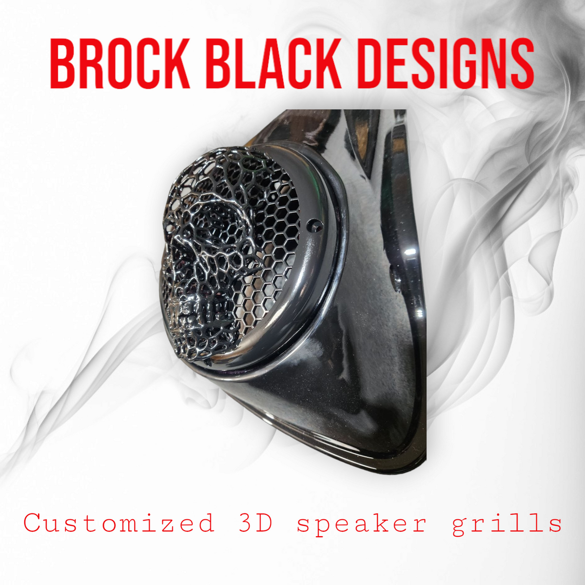 Competition series of webbed skull speakers grill covers - SPEAKER GRILLS - by Brock Black Customs (image 8) | Heavy Bass &