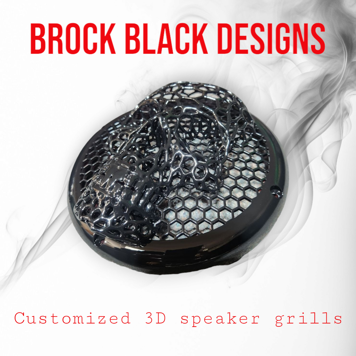 Competition series of webbed skull speakers grill covers - SPEAKER GRILLS - by Brock Black Customs (image 9) | Heavy Bass &