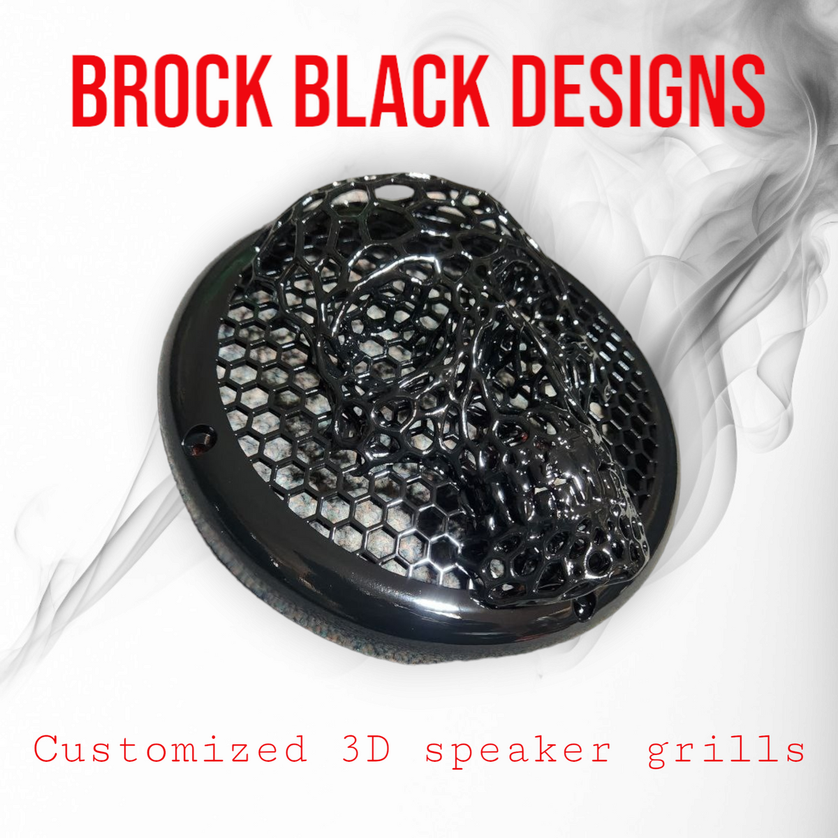 Competition series of webbed skull speakers grill covers - SPEAKER GRILLS - by Brock Black Customs (image 10) | Heavy Bass &