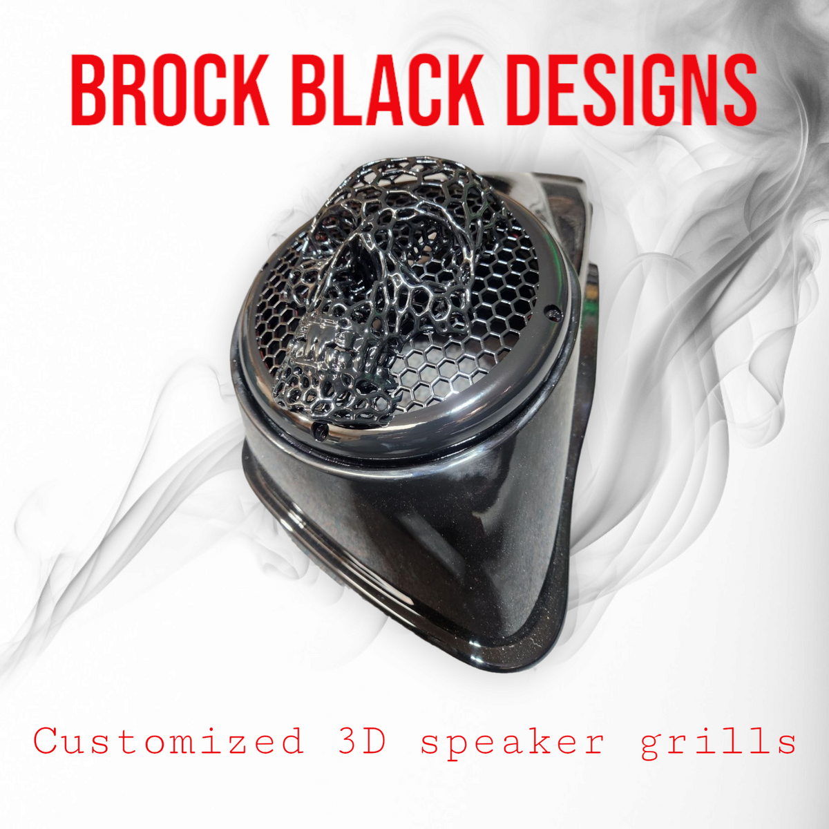 Competition series of webbed skull speakers grill covers - SPEAKER GRILLS - by Brock Black Customs (image 12) | Heavy Bass &