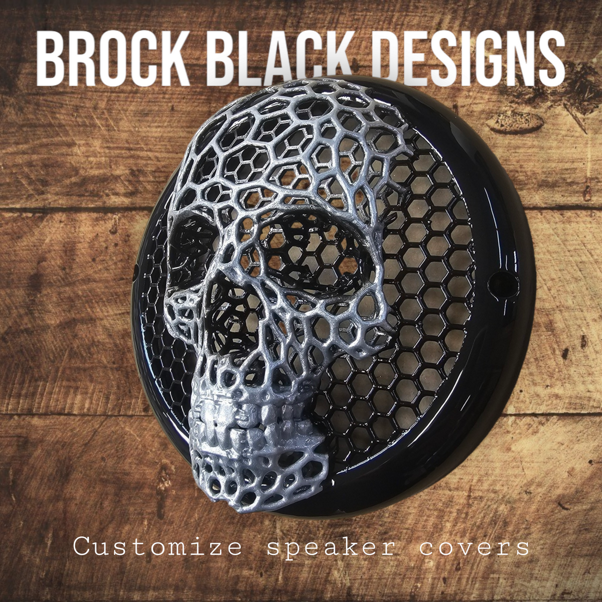 Competition series of webbed skull speakers grill covers - SPEAKER GRILLS - by Brock Black Customs (image 2) | Heavy Bass &