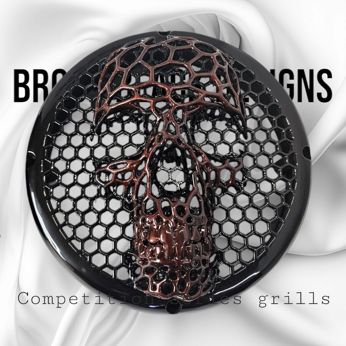 Competition series of webbed skull speakers grill covers - SPEAKER GRILLS - by Brock Black Customs (image 18) | Heavy Bass &