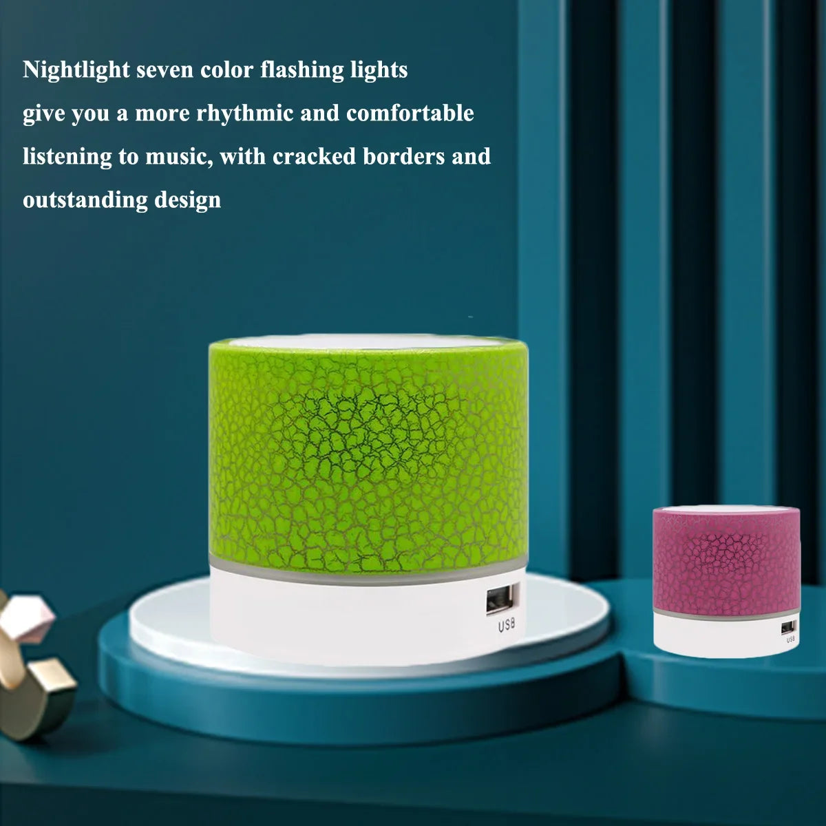 New Mini Portable Car Audio A9 Dazzling Crack LED Wireless Bluetooth 4.1 Subwoofer Speaker TF Card - by Noventix (image 3) |