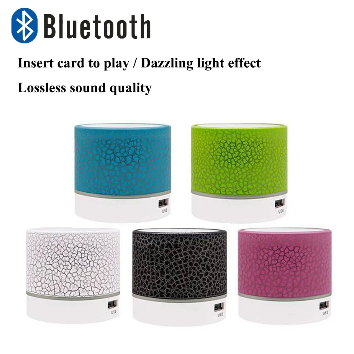 New Mini Portable Car Audio A9 Dazzling Crack LED Wireless Bluetooth 4.1 Subwoofer Speaker TF Card - by Noventix (image 2) |
