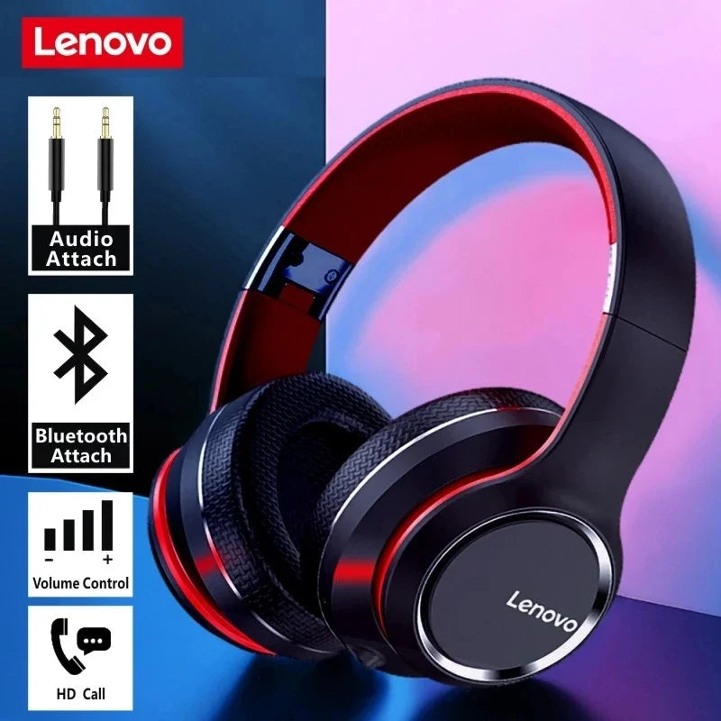 Lenovo HD200 Bluetooth Earphones Over-ear Foldable Computer Wireless Headphones Noise Cancellation (product 10477774733595)