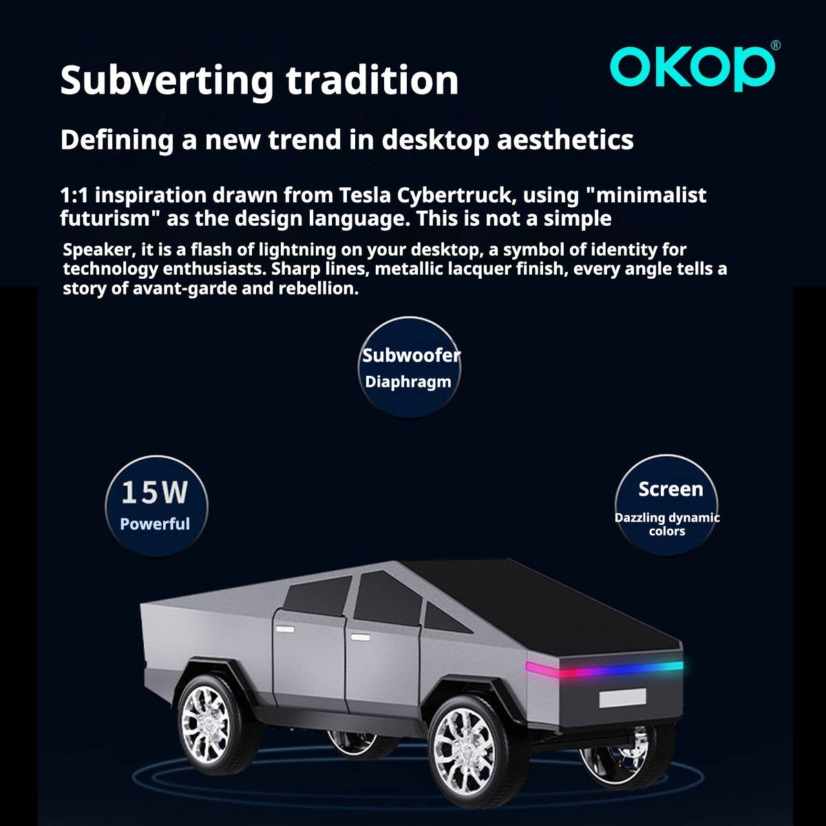 KP-828 Best-Selling Bluetooth Speaker Cyber Style Car Model With Dynamic Color (product 10477795672347 image 43998823514395)