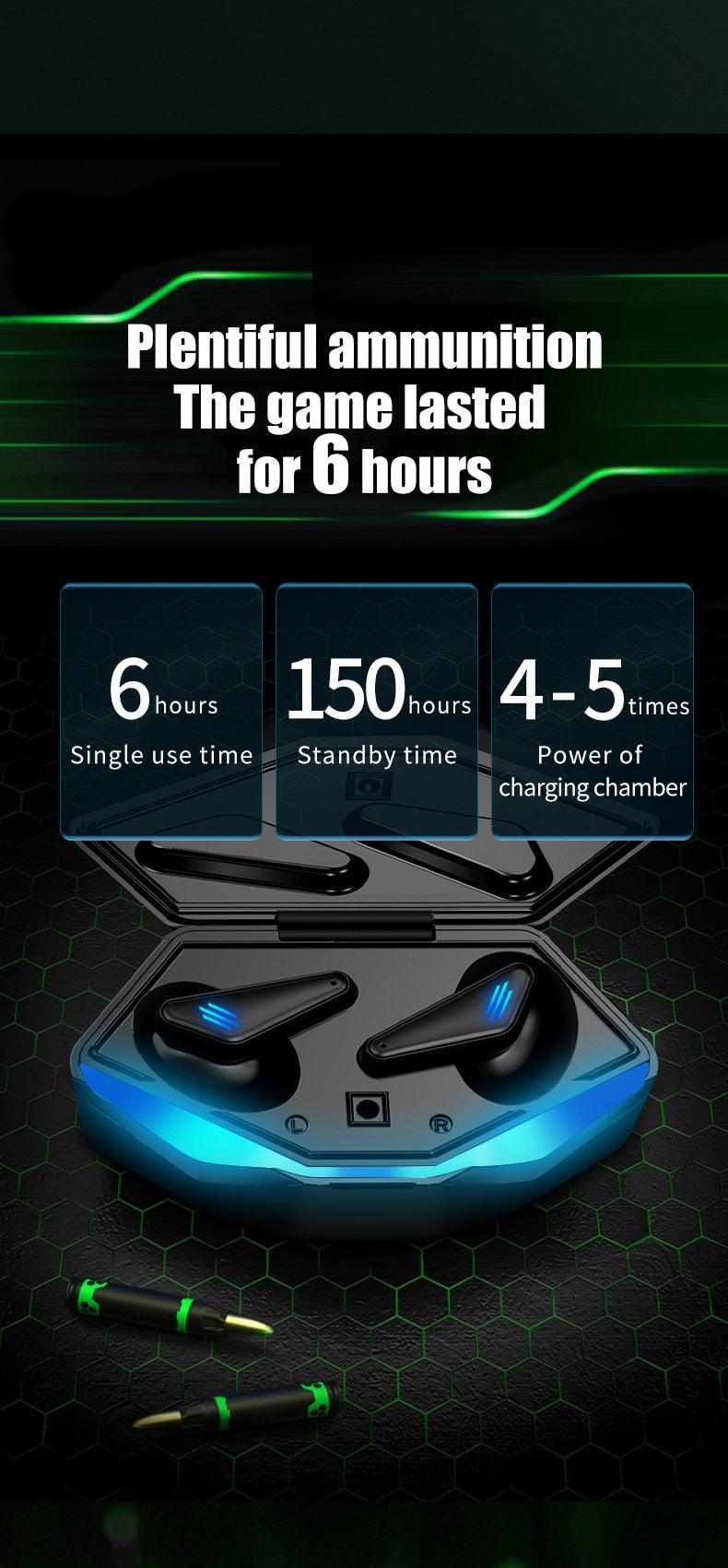 Bluetooth 5.0 Gaming Headset Workout Music Earphones Earbuds With Mic Bass (product 10477776240923 image 43998719803675)