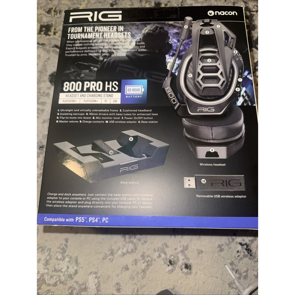 RIG 800 Pro HS Wireless Gaming Headset with Charging Stand, Black - Electronics - by Price Is Right Miami (image 3) | Heavy